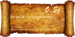 Oravik Szilveszter névjegykártya
